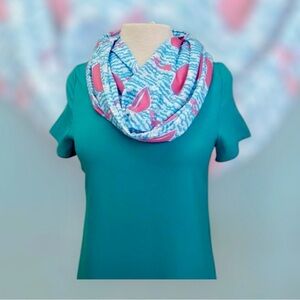 NWT Simply Southern Collection Infinity Scarf Sailboats Pink Blue Summer Wrap